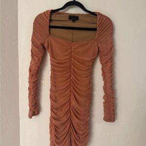 Michael Costello Terracotta Long Sleeve Dress